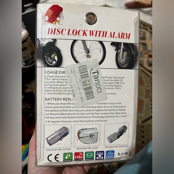 Alarm Disc Lock with 110dB Alarm Sound, Waterproof Bike/Motorcycle Lock - Picture 3 of 3